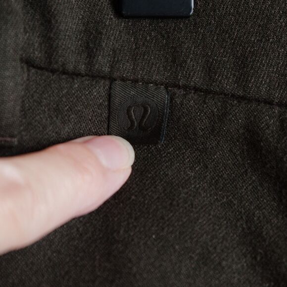 Lululemon Commission Pants Mens 32 Heathered Dark Olive Slim Wool Chino M5561S - Picture 11 of 14